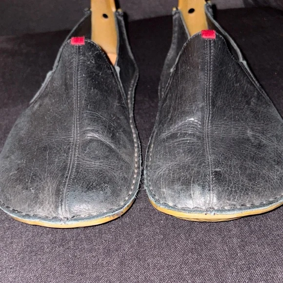 Men’s VivoBarefoot Black Leather Slip-On Loafers Size EUR 44